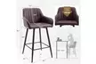 Set of 2 Bar Stools PU Leather Metal Legs Dining Pub Chairs - Second Medium