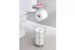 mDesign Metal Toilet Paper Holder Stand / Dispenser with Shelf, 3 Rolls - Satin - Second Medium