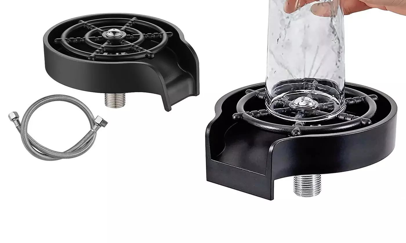 Automatic Glass Rinser Faucet Bottle Cup Washer Tool for Kitchen Sink Attachment - Primary Image