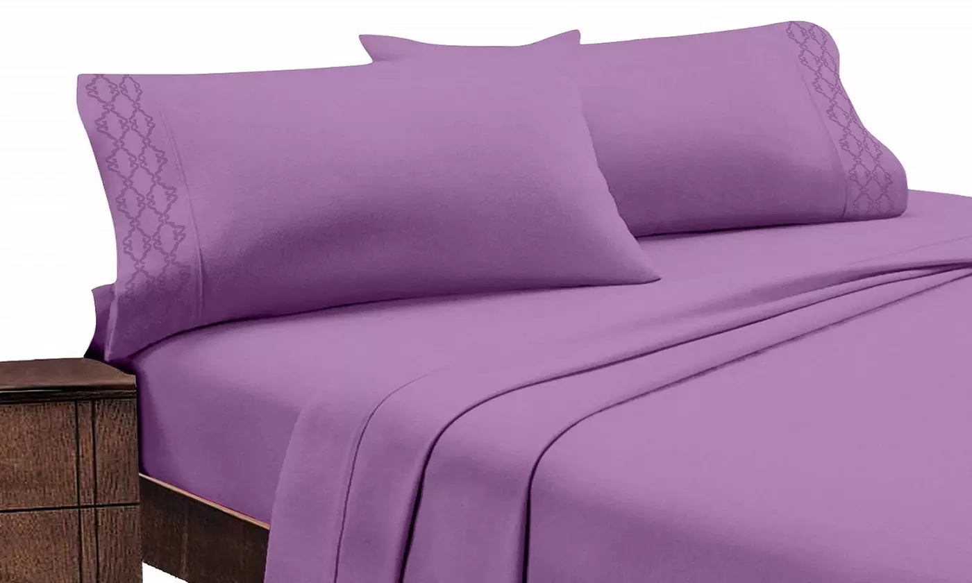 Home Sweet Home Extra Soft Deep Pocket Embroidered Sheet Set