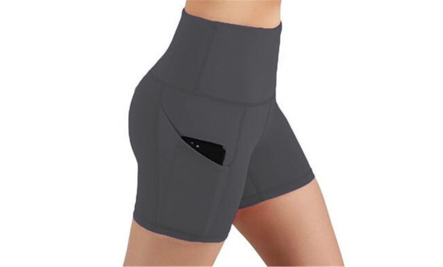Image 8: Yoga Pants Slim Hip Sports Fitness Running Leggings Shorts