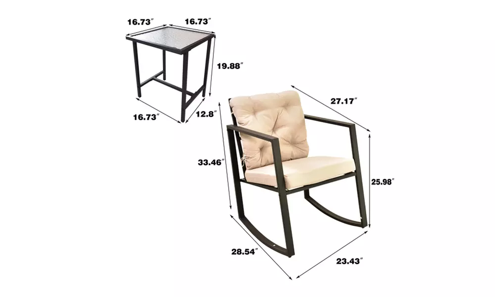 3 Pieces Patio Furniture Outdoor Bistro Conversation Sets