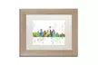 Marlene Watson 'Seattle Washington Skyline Mclr-1' Matted Birch Framed Art - Second Medium