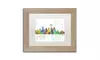 Marlene Watson 'Seattle Washington Skyline Mclr-1' Matted Birch Framed Art