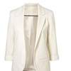 Image 6: Women's Cotton Rolled up Sleeve No-Buckle Blazer Jacket Suits
