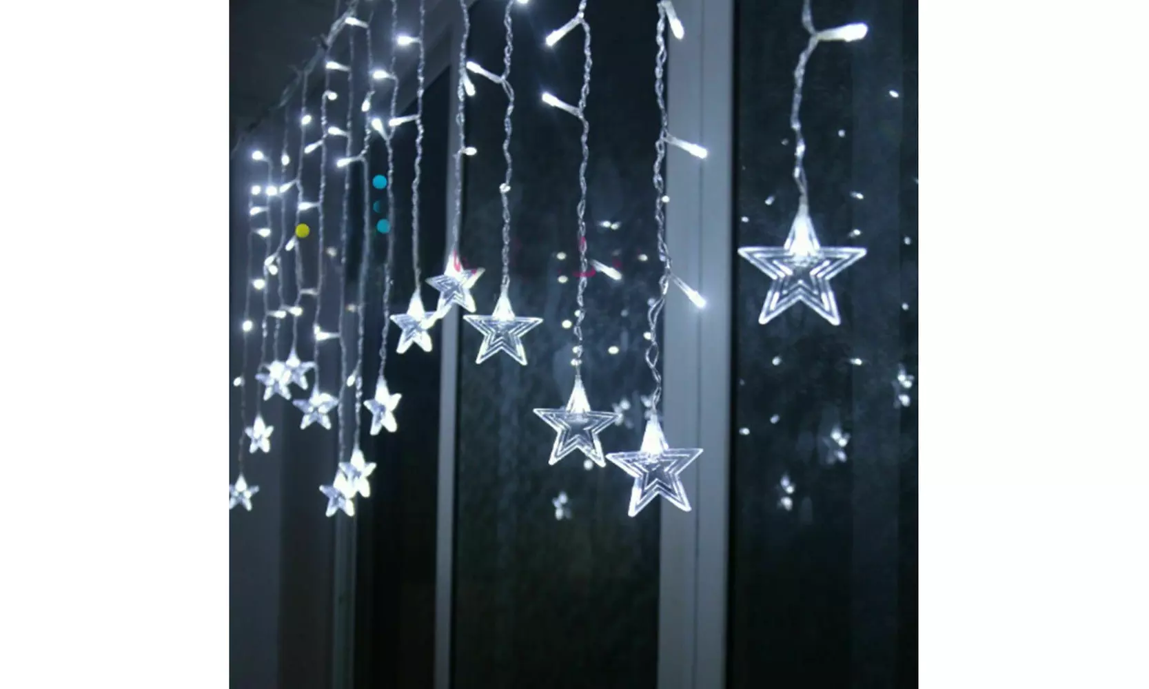 3.5M 96 LED Xmas Star Shaped String Lights Wedding Christmas Curtain Decor - Second Medium