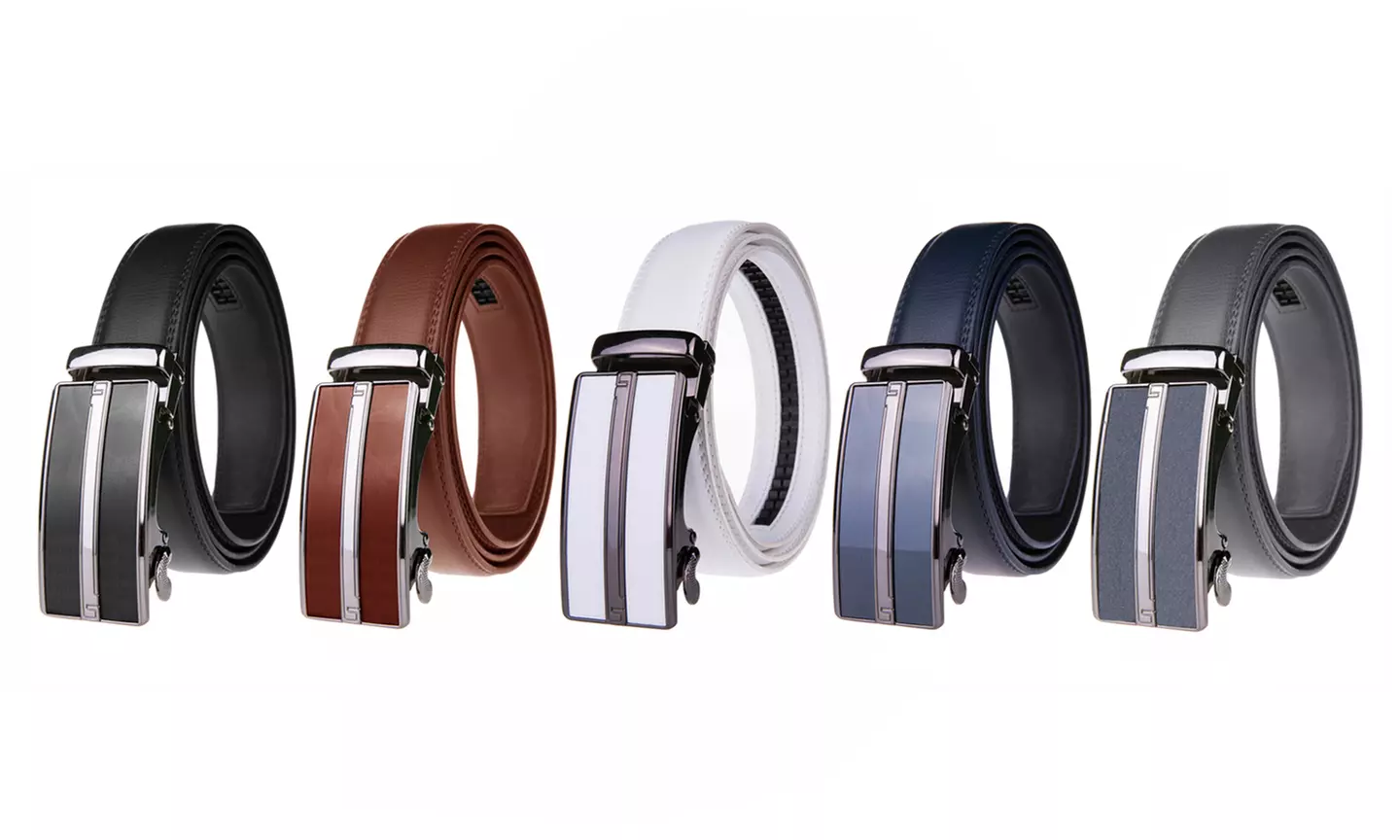 Braveman Men's Leather Automatic Buckle Ratchet Dress Belt - Primary Image
