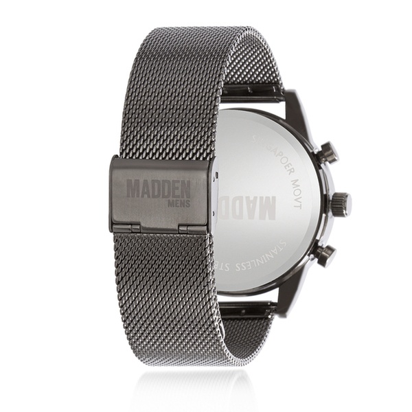 steve madden dial mesh band watch