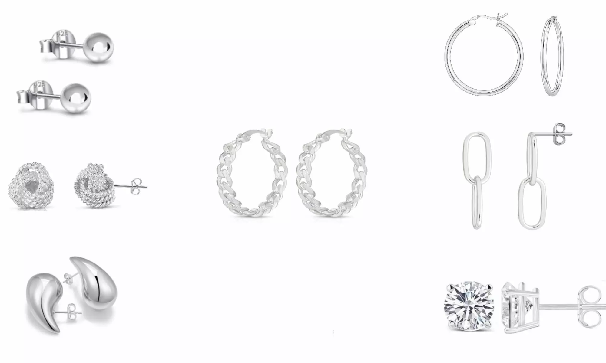 7-Pack Italian Made 925 Sterling Silver Earring Set
