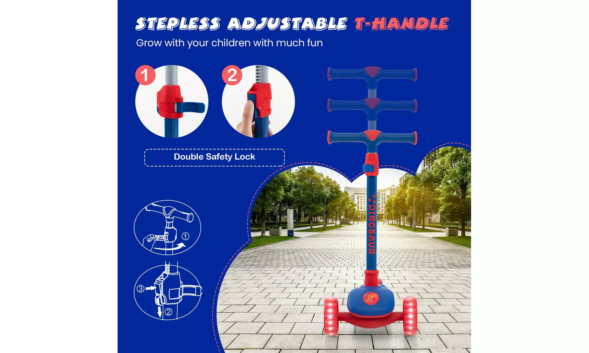 Costway 3-Wheel Kids Scooter Toddler Folding Balancing Kick Scooter