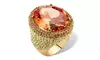 25 TCW Champagne CZ Halo Ring Made with SWAROVSKI ELEMENTS