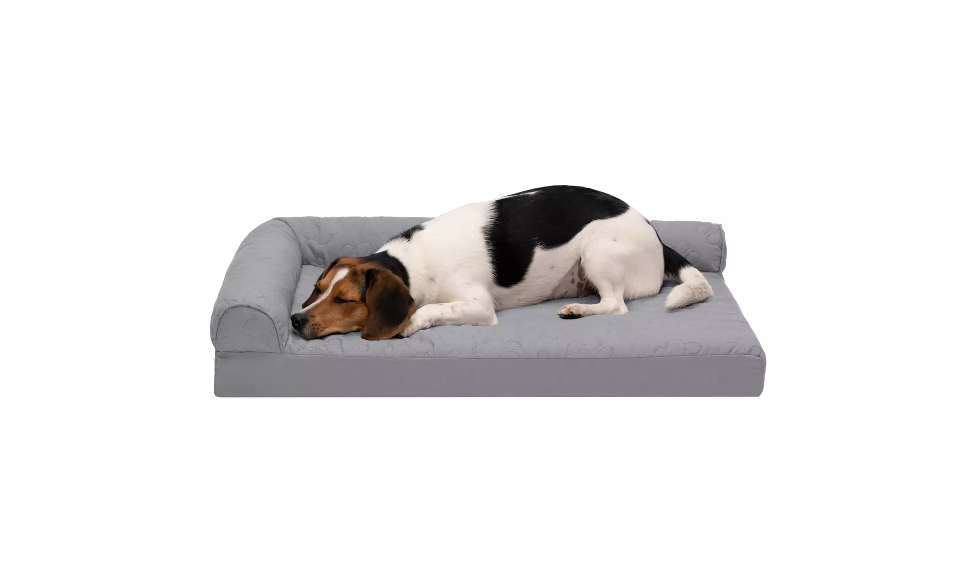 FurHaven Paw Quilted Chaise Full Support Sofa Pet Bed w/ Removable Cover