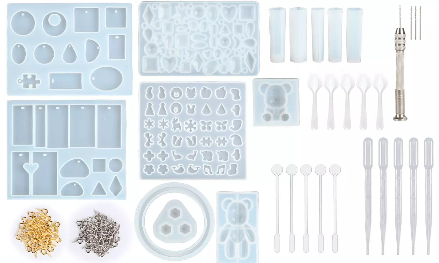 229Pcs Silicone Resin Jewelry Casting Molds and Tools Set - Primary Image