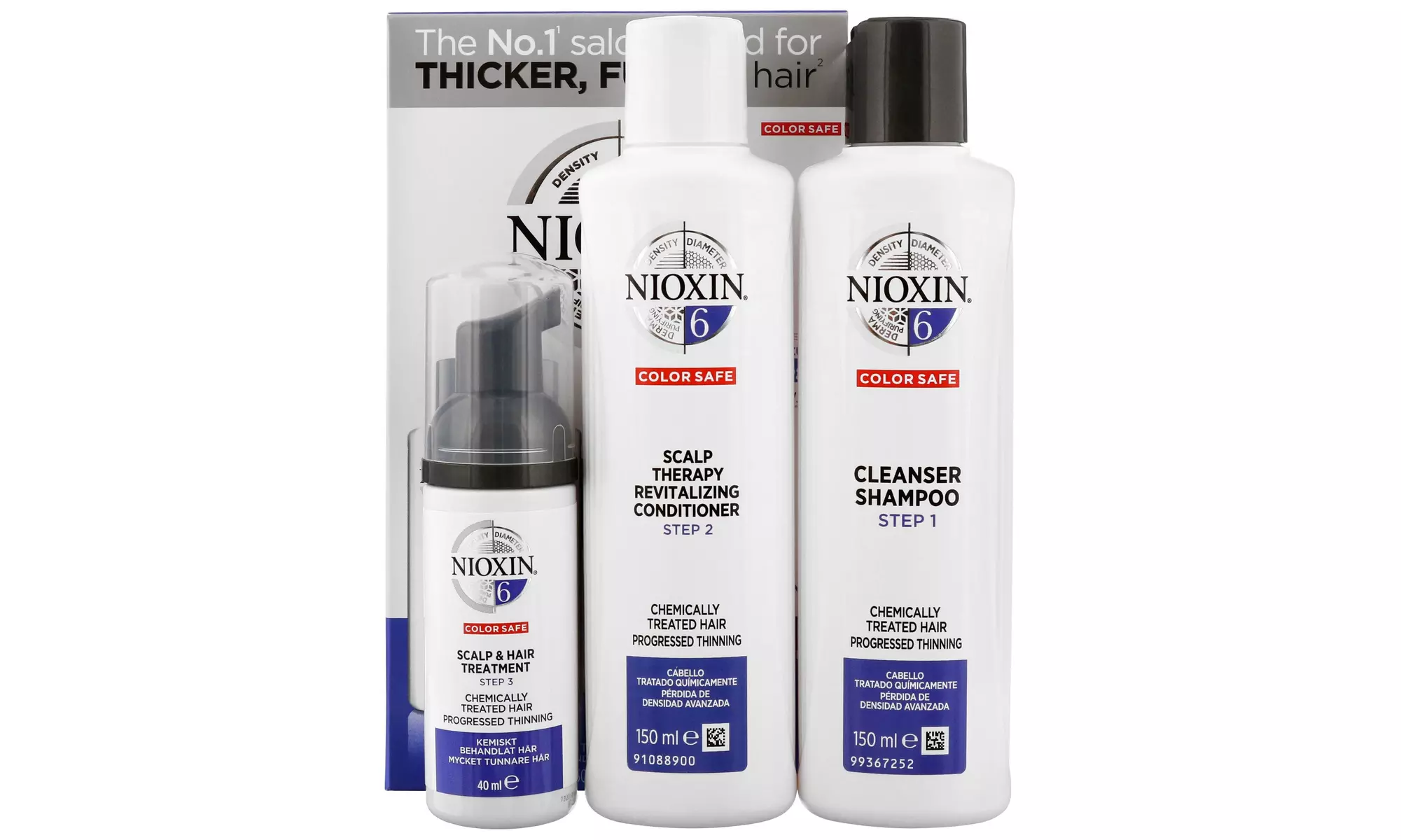Nioxin 3 Piece Kit with shampoo, conditioner, and treatment(10.1oz/10.1oz/3.4oz) - Second Medium