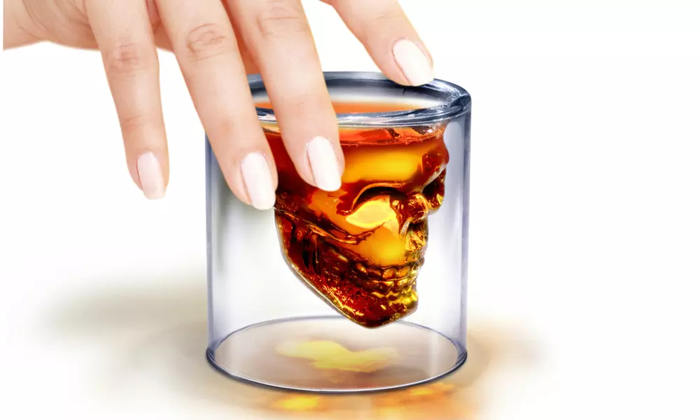 Hand-Blown Skull of Doom Shot Glass - Second Medium