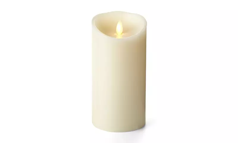 Luminara Flameless Candle - Vanilla Scented Ivory Wax Pillar - 7 Inches - Primary Image