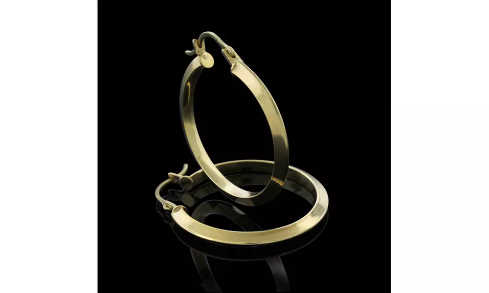 14kt Solid Gold 20mm Hi-Polish Knife Edge Hoop - Primary Image