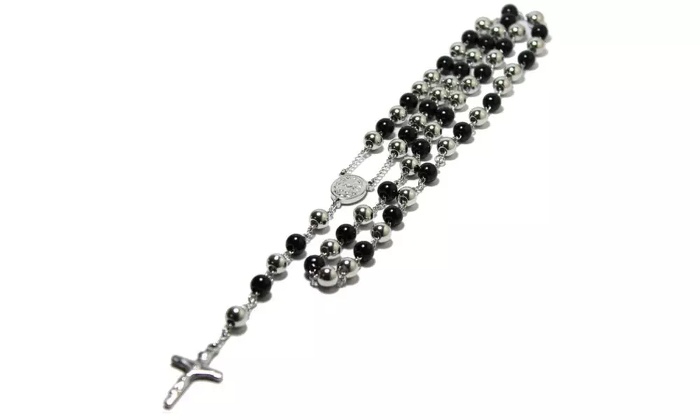 Mens Stainless Steel 24" Rosary Necklaces
