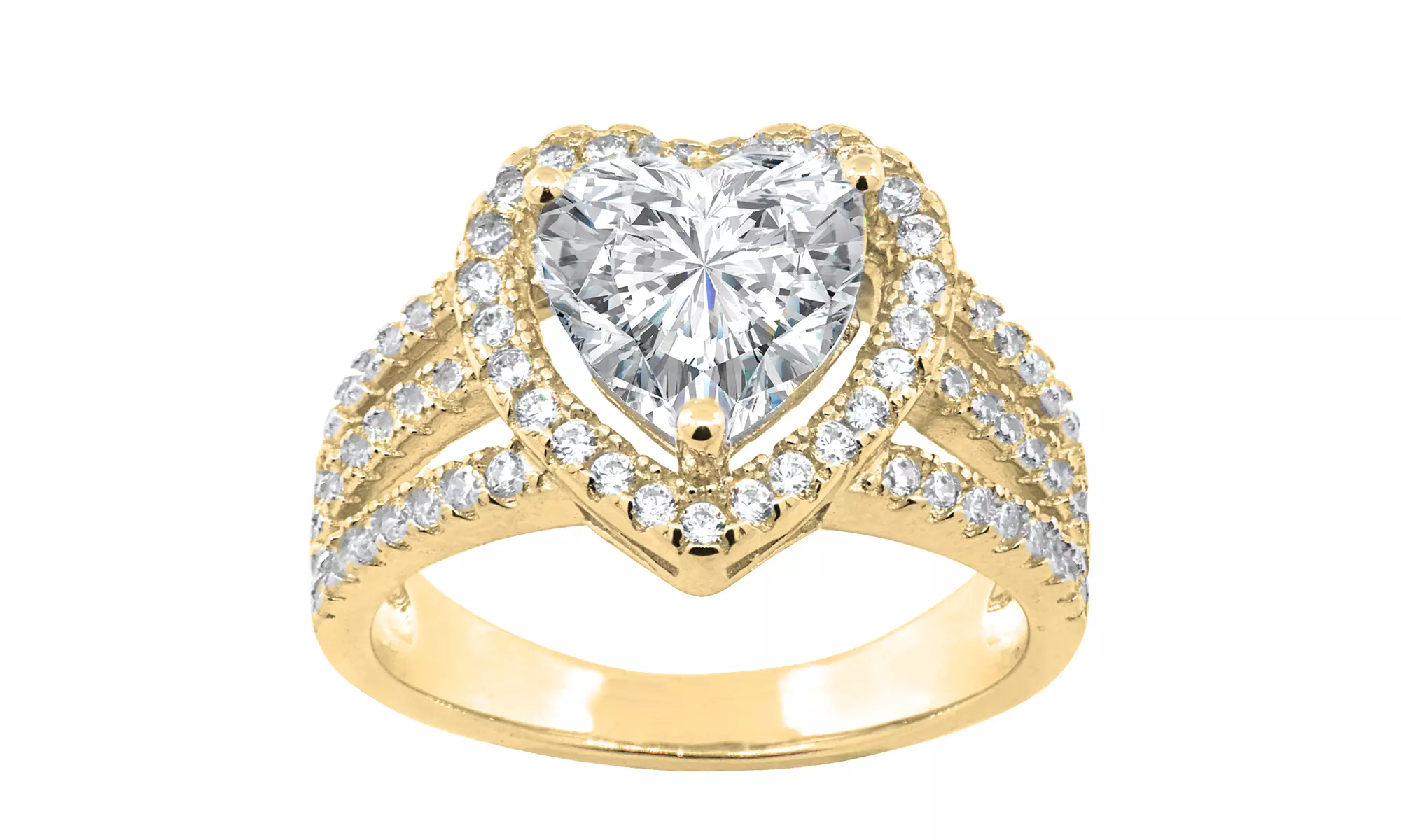 Mother's Love Heart Ring With Crystals 