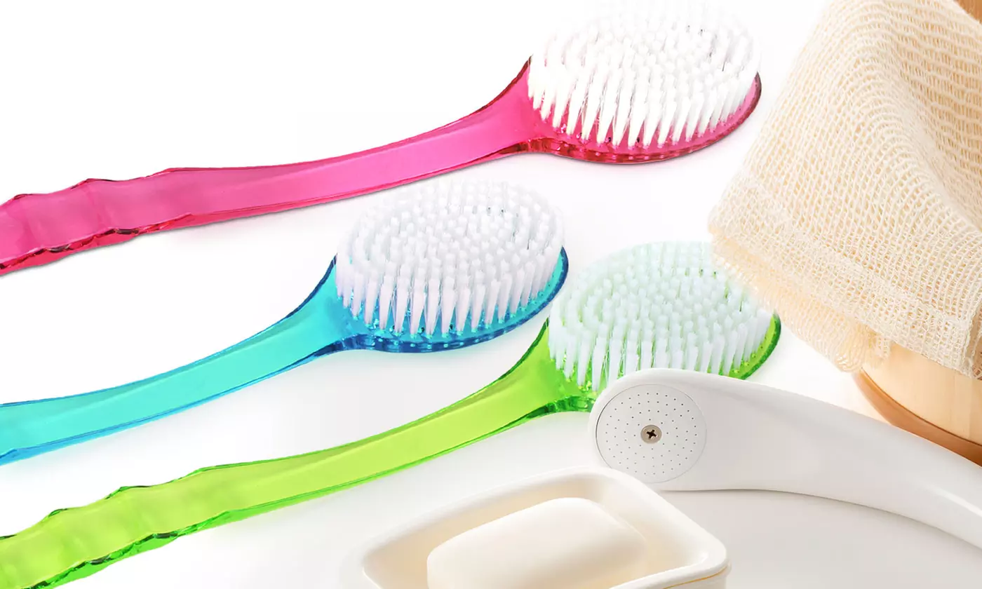 2-Pack Long Handle Medium Stiff Bristles Back Brush Scrubber for Bath 