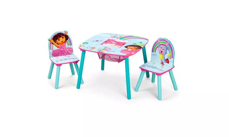 Dora the Explorer Wood Kids Storage Table and Chairs Set  - Primary Image