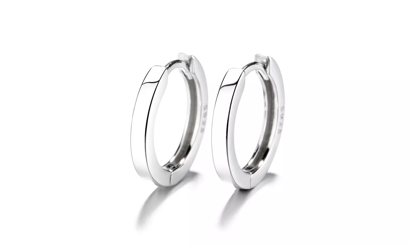 Sterling Silver Huggie 16 mm Hoop Earrings