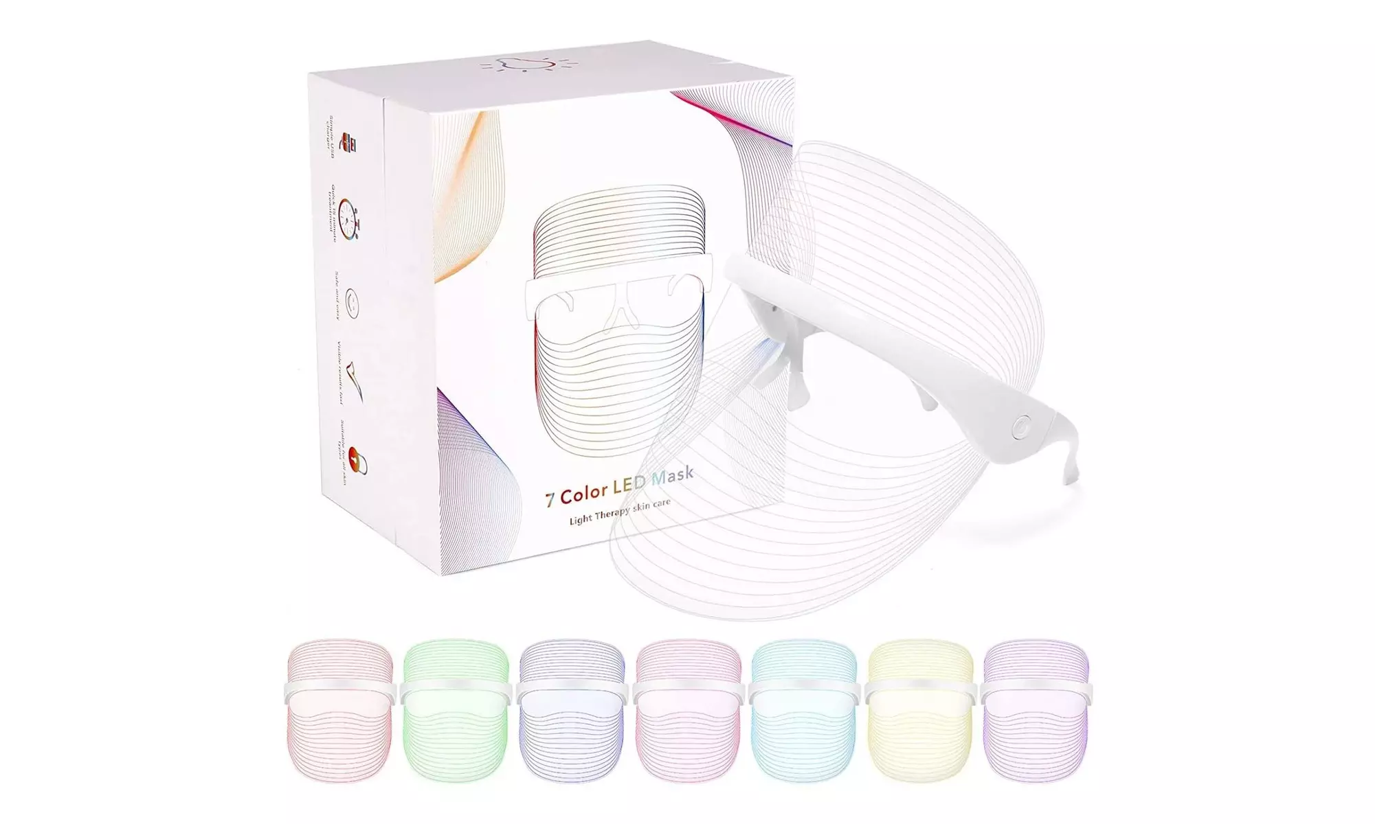 DermaTreat LED Light Therapy Mask - 7 Infrared Light Modes to Improve Skin  - Primary Image