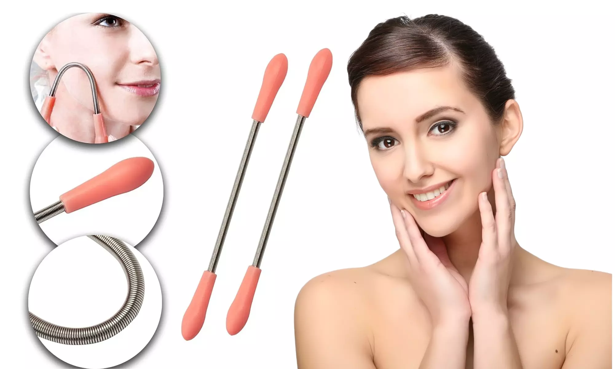 Stainless Steel Facial Hair Remover Spring Epilator Threading Tool (3-Pack) - Primary Image