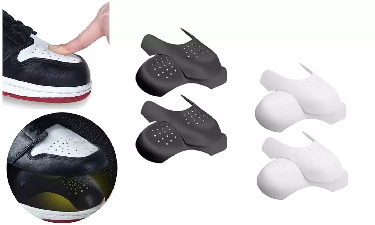 2 Pairs Anti Crease Shoe Protector Anti-Wrinkle Cover Shield Cap Sneaker Guards - Primary Image