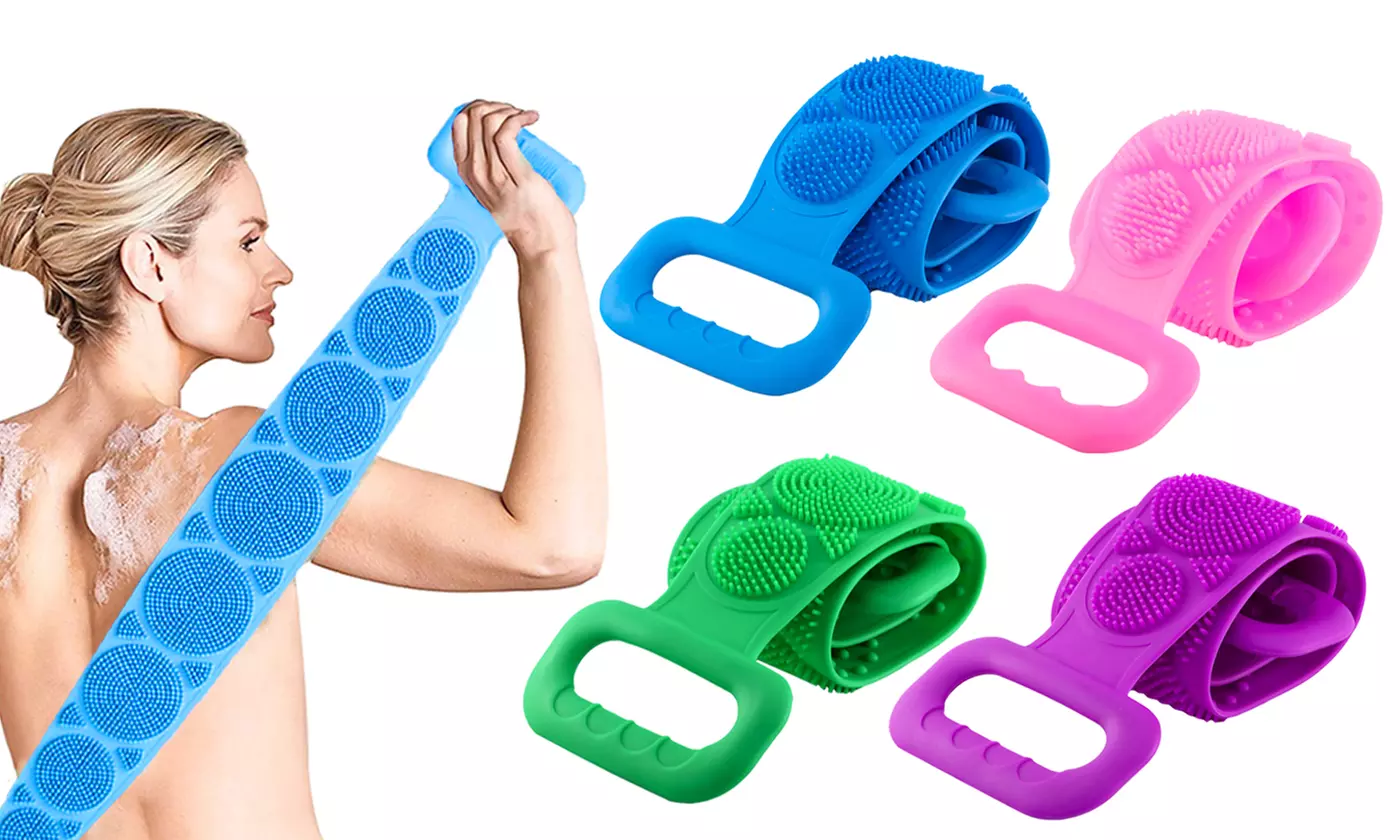 Silicone Back Bath Shower Wash Body Belt Brush Bath Body Scrubber - Primary Image