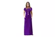 Women Short Sleeve Loose Plain Maxi Dresses Casual Long Dresses with Pockets - Second Medium