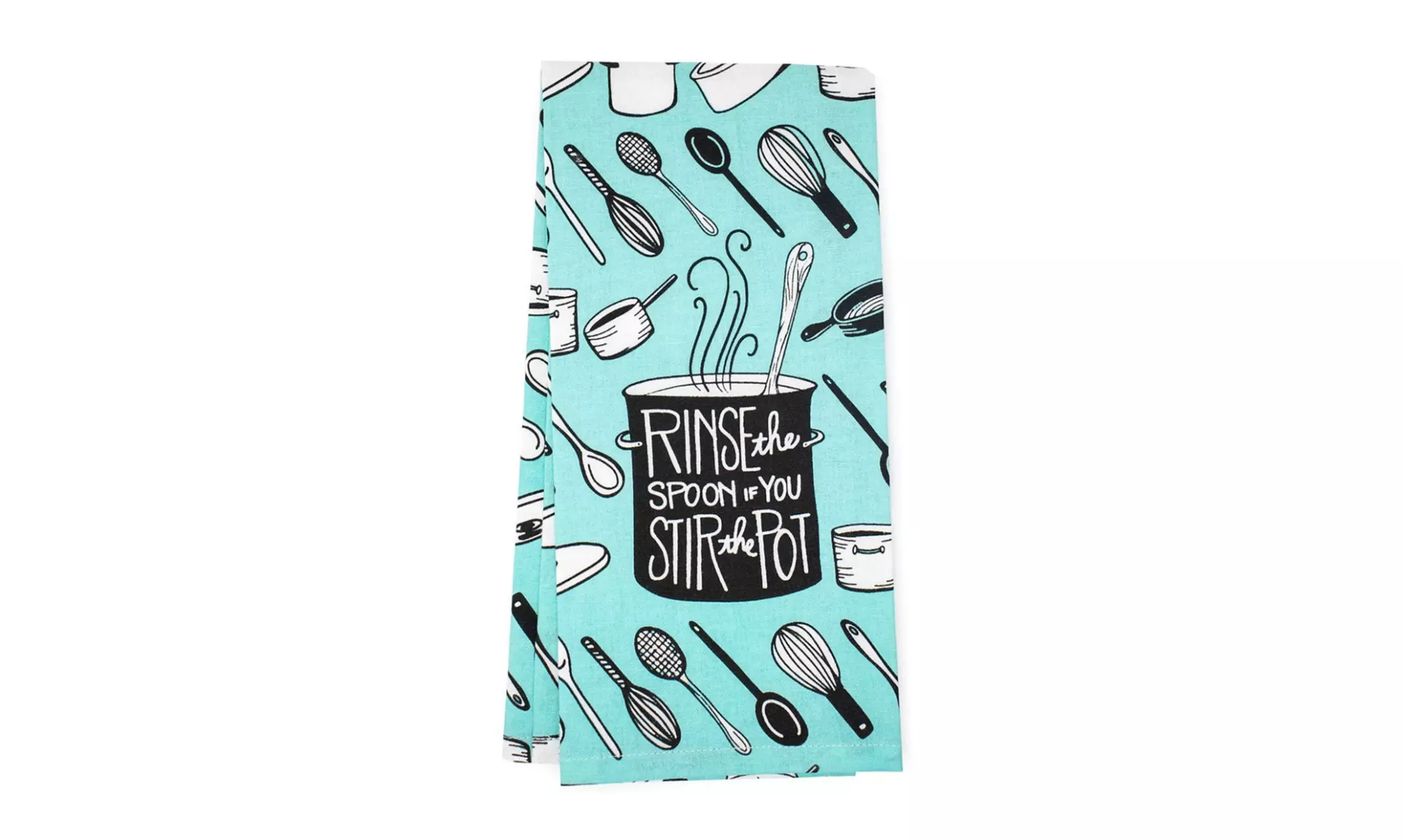 June Clever Rinse the Spoon if you Stir the Pot Kitchen Dishtowel (6-Pack) - Second Medium