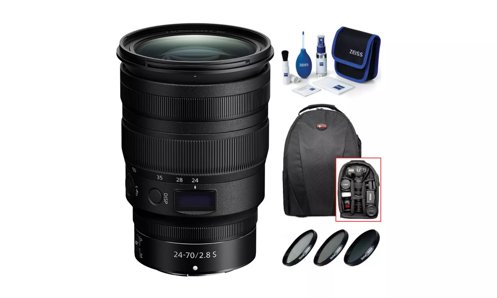Nikon NIKKOR Z 24-70mm f/2.8 S Lens for Mirrorless Cameras & Backpack and Bundle - Primary Image