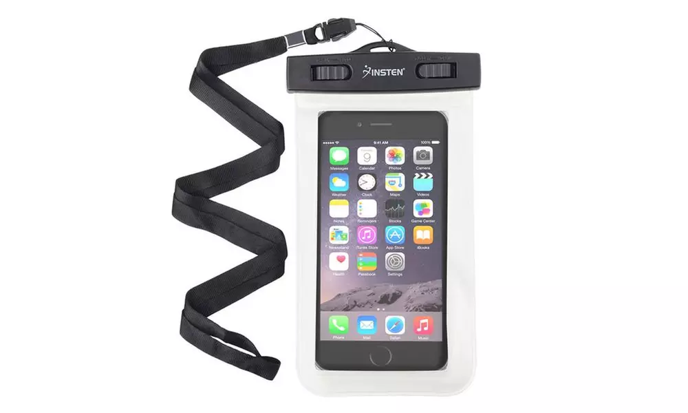 Insten White Waterproof Bag Pouchwith Lanyard for iPhone Samsung - Primary Image
