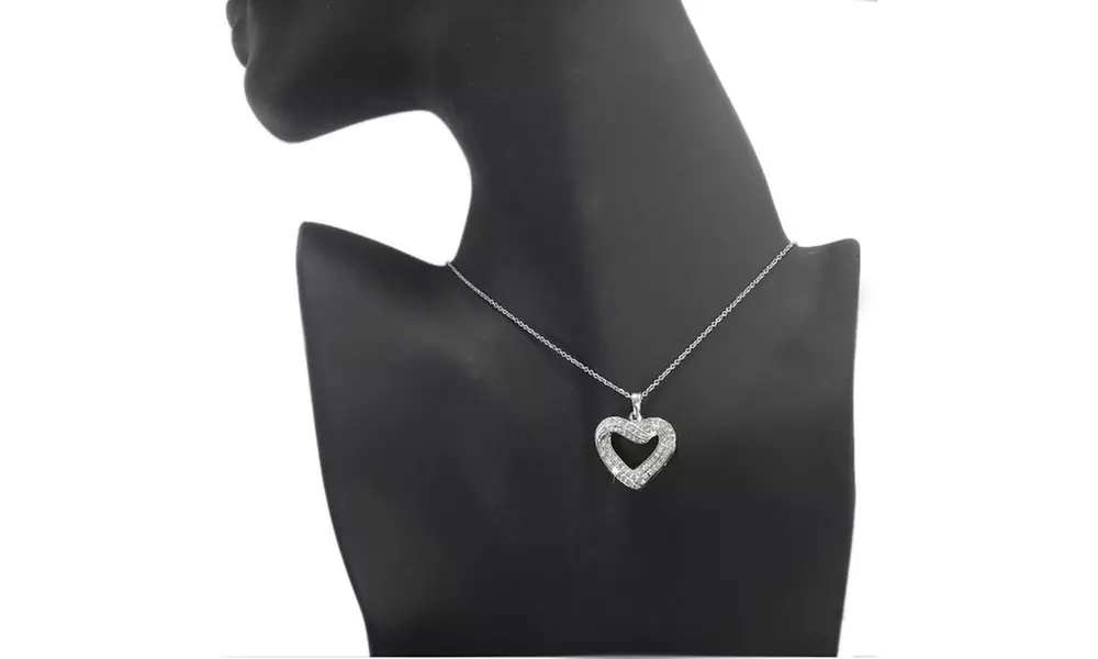 0.50ct.TDW Diamond Open Heart Necklace (IJ,I2-I3) - Second Medium
