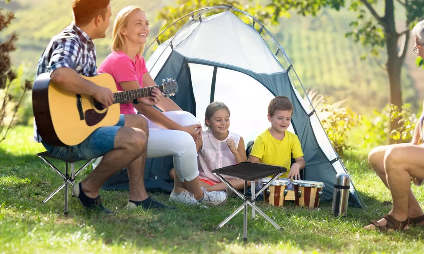 LakeForest Folding Camping Stool Small Retractable Camping Chair Portable Seat