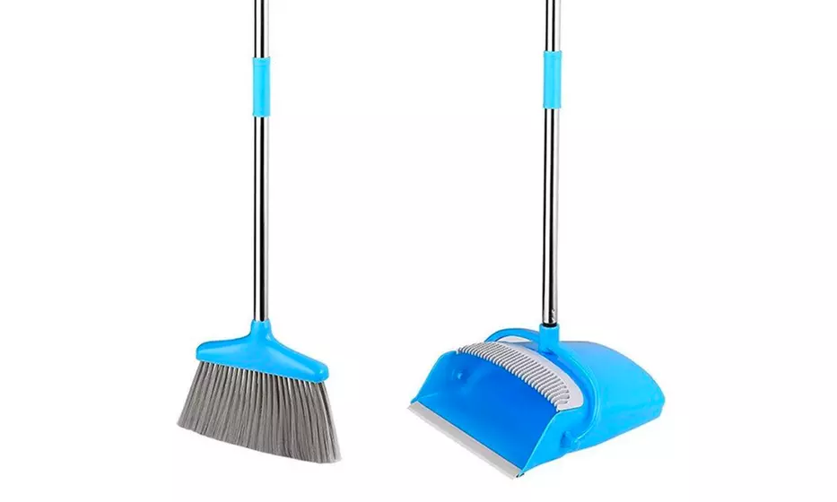 voberry Extendable Broom Dustpan Set Durable Light Weight Broom Dust Pan Combo - Primary Image