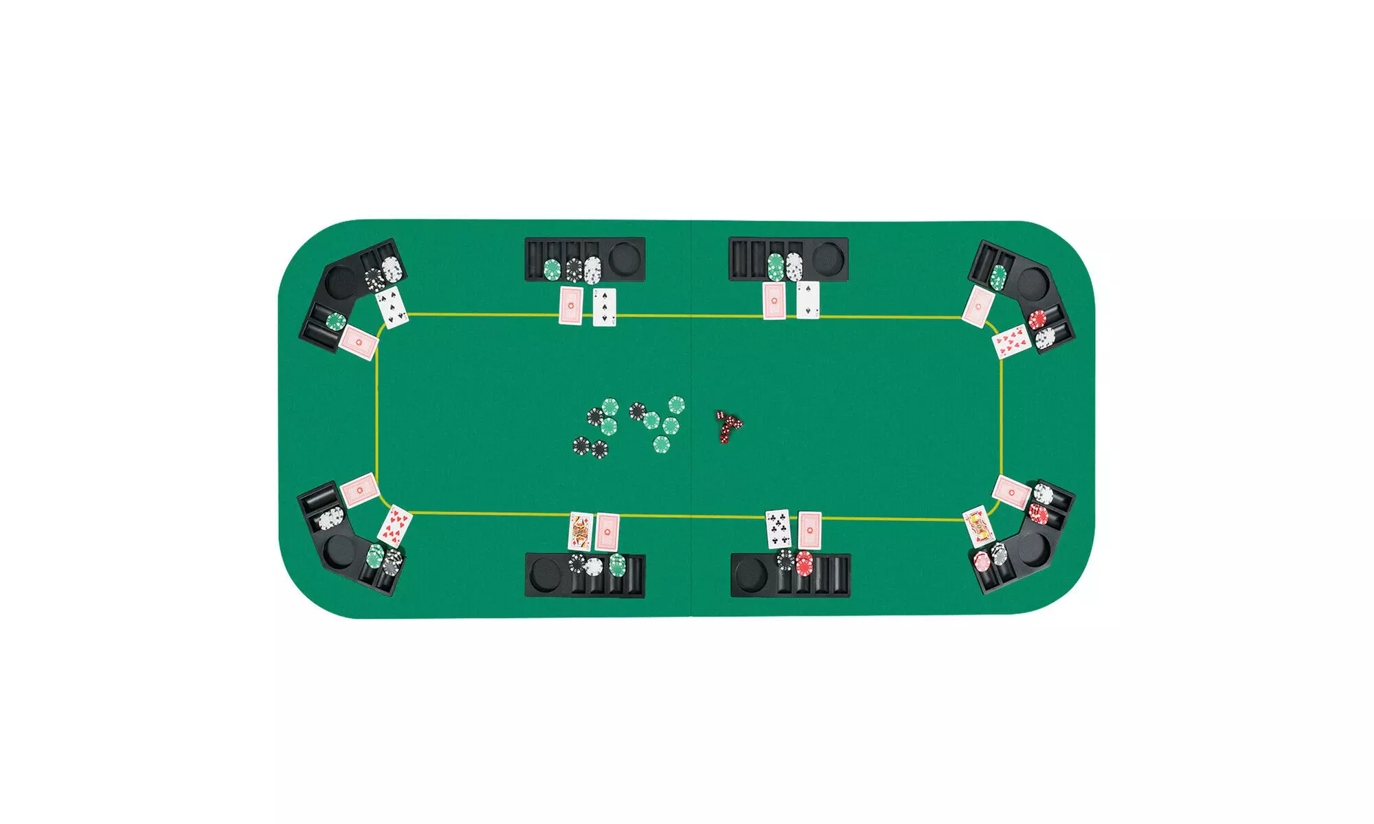 Costway 80" x 36" Folding 8 Player Deluxe Texas Poker Table Top w/Cup Holder - Primary Image