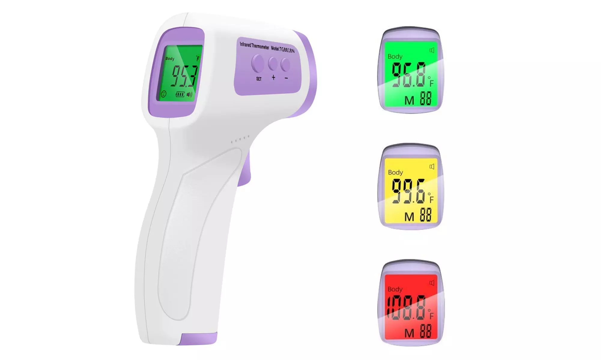 LCD Screen IR Digital Non-Contact Infrared Forehead Thermometer for Adult & Baby - Primary Image