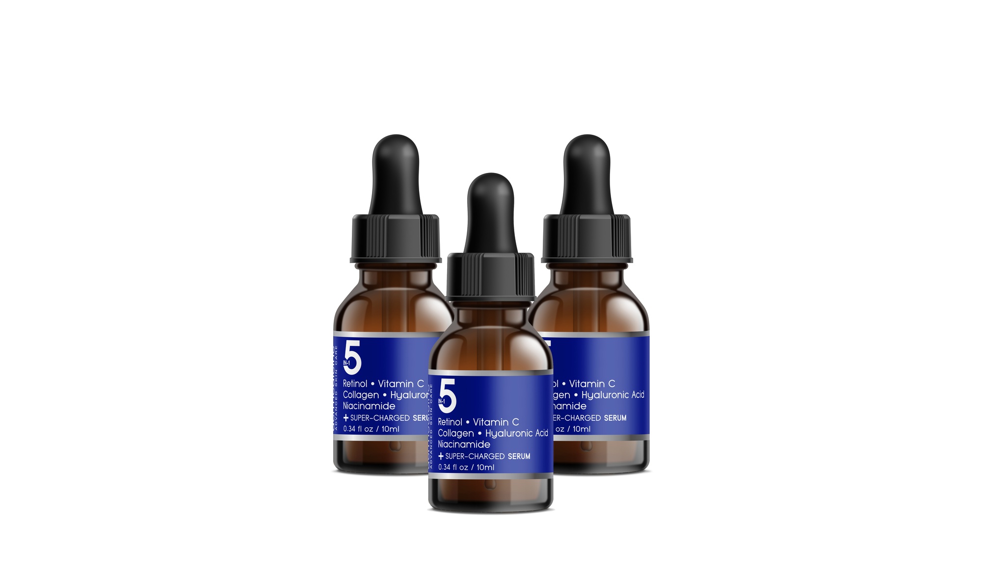  (3 PACK) Vitamin C, Hyaluronic Acid, Retinol, Collagen, Niacinamide, 5in1 Serum