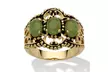 14k Yellow Gold-Plated Genuine Jade Ring - Second Medium