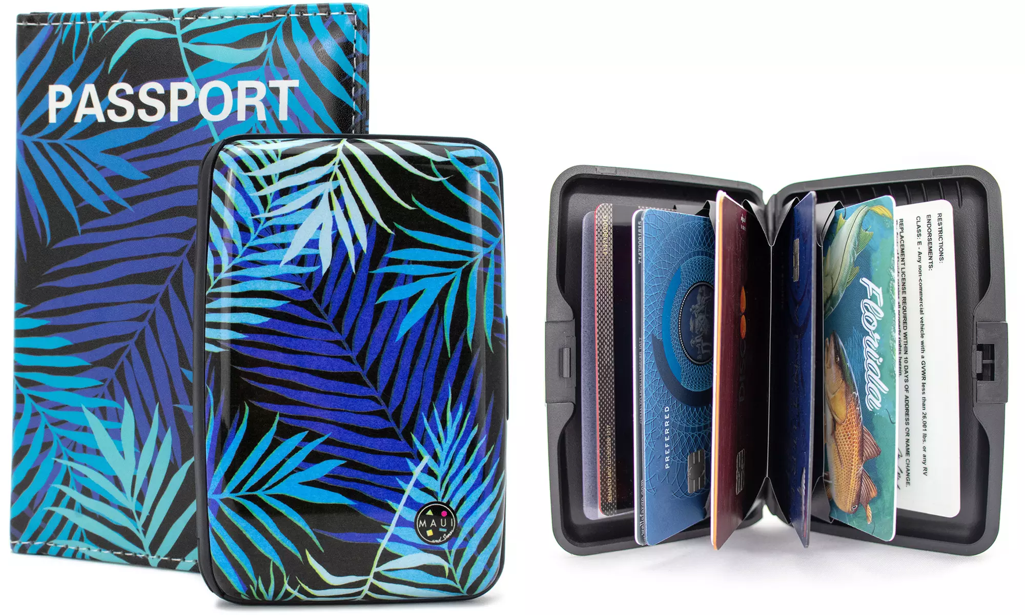 Maui & Sons RFID Wallet, Passport Cover Set