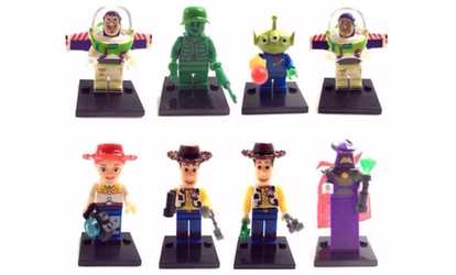 8 MiniFigure Toy Story Woody Buzz Lightyear Alien Zurg Building Blocks