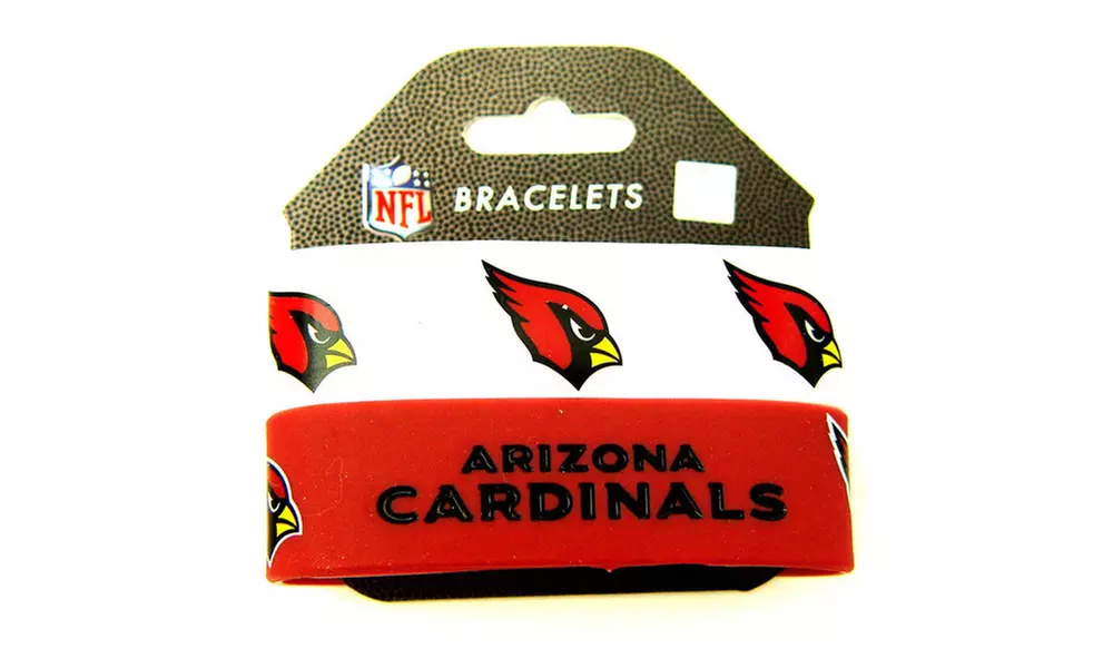 Sports Team Logo Set of 2 NFL Rubber Wrist Bands Bracelets  - Primary Image