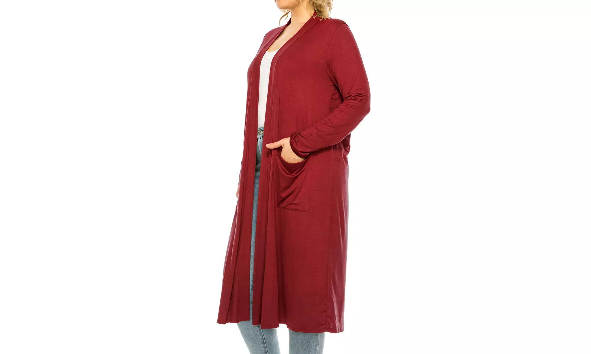 MOA Collection Women's Plus Size Long Sweater Cardigan