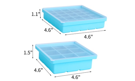 Silicone Ice Cube Tray Ices Jelly Maker Mold Trays With Lid For Whisky Cocktail Blue 25 Slot Molds