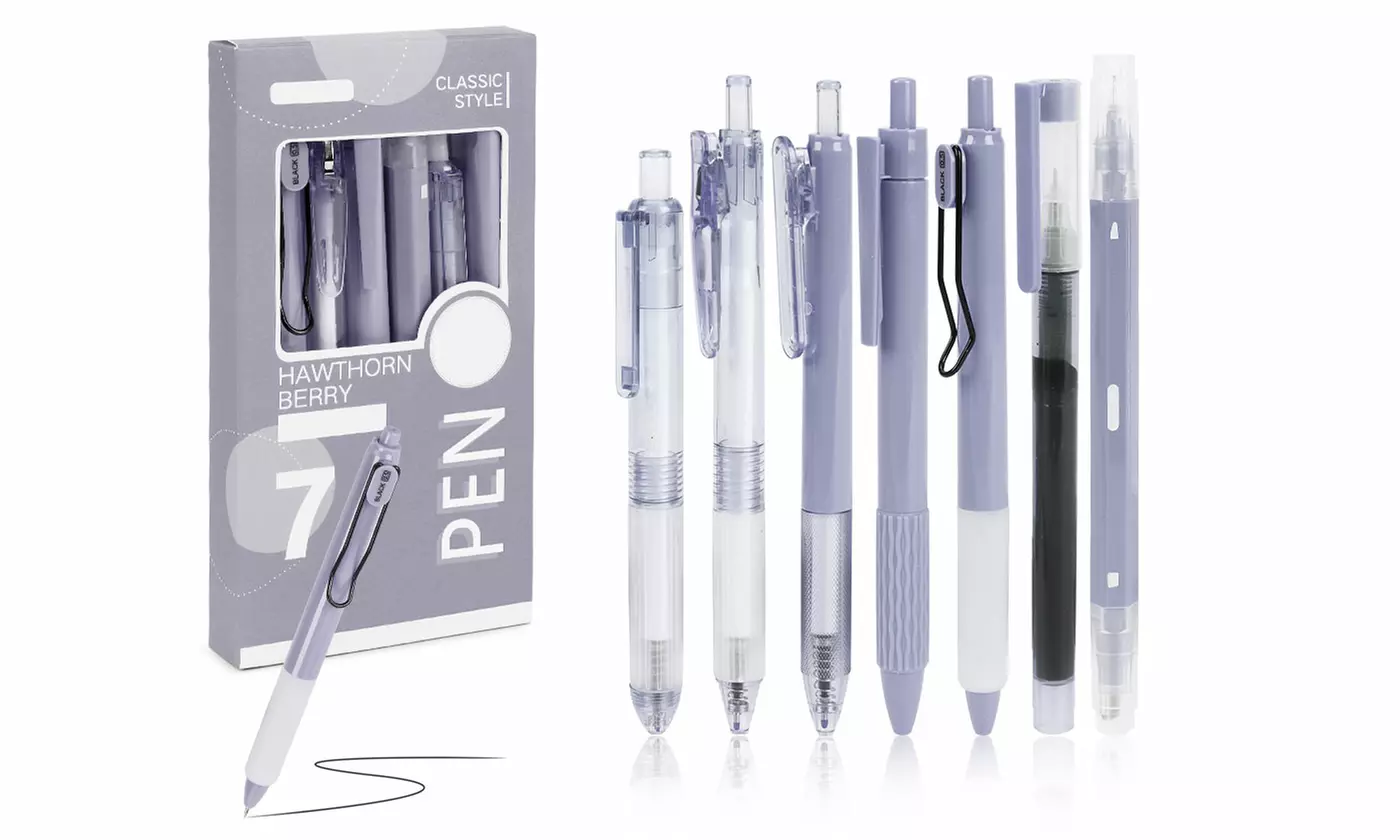 Pastel Gel Pens Set Cute Retractable 0.5mm Fine Point Smooth Writing Pens 7Pcs
