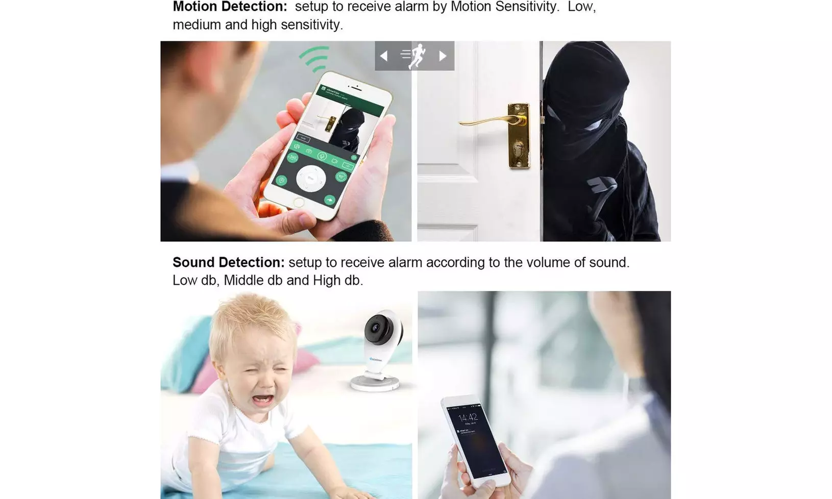 eLinkSmart HD Mini WiFi Camera Baby Monitor - Second Medium