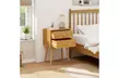 Mid Century Modern 2 Drawers Nightstand Natural Sofa Side End Table  - Second Medium