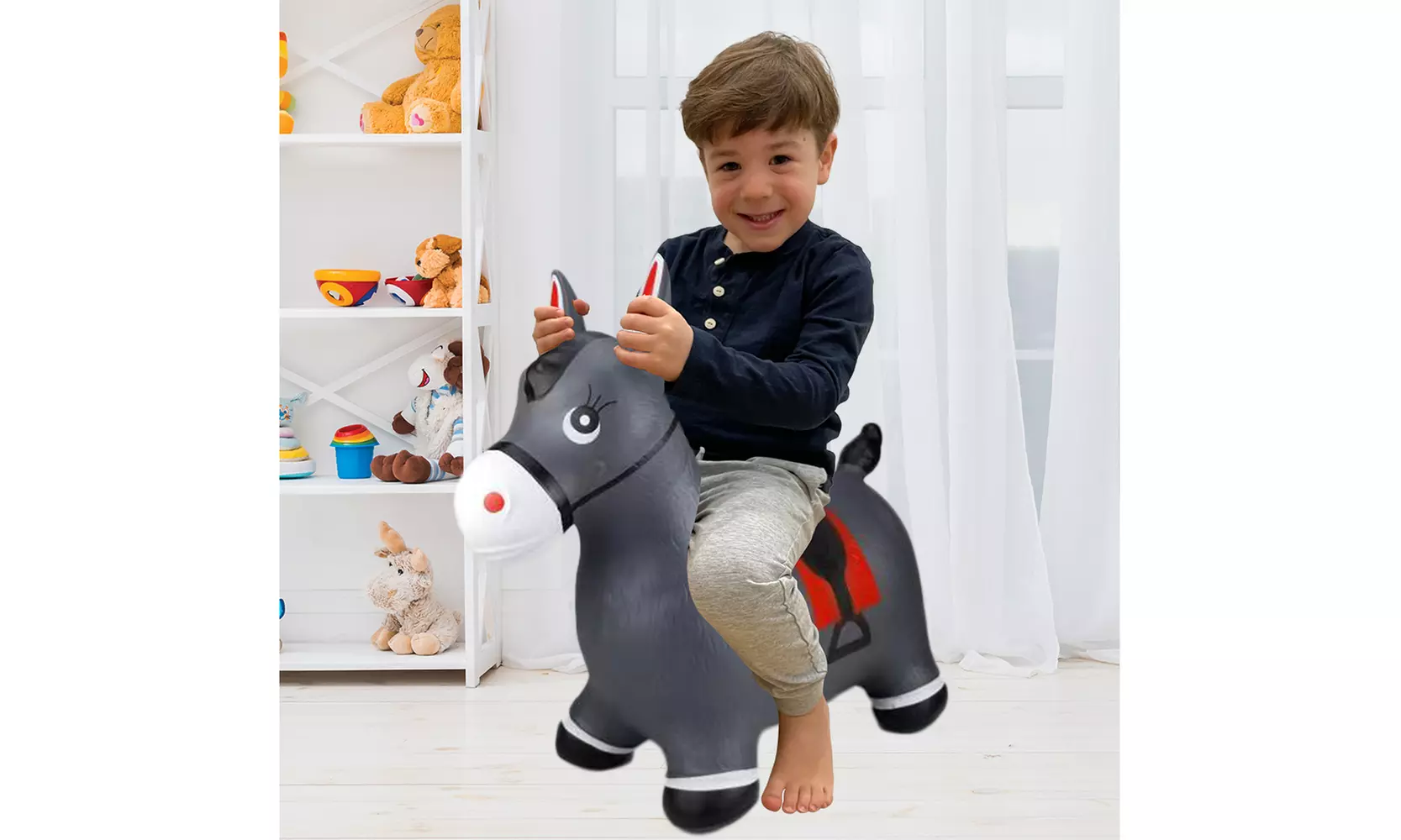 BounceZiez Inflatable Ride on Hopper - Pump Included!